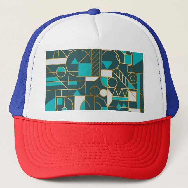Geometric Retro: Minimalist Artwork Poster. Trucker Hat (Front)