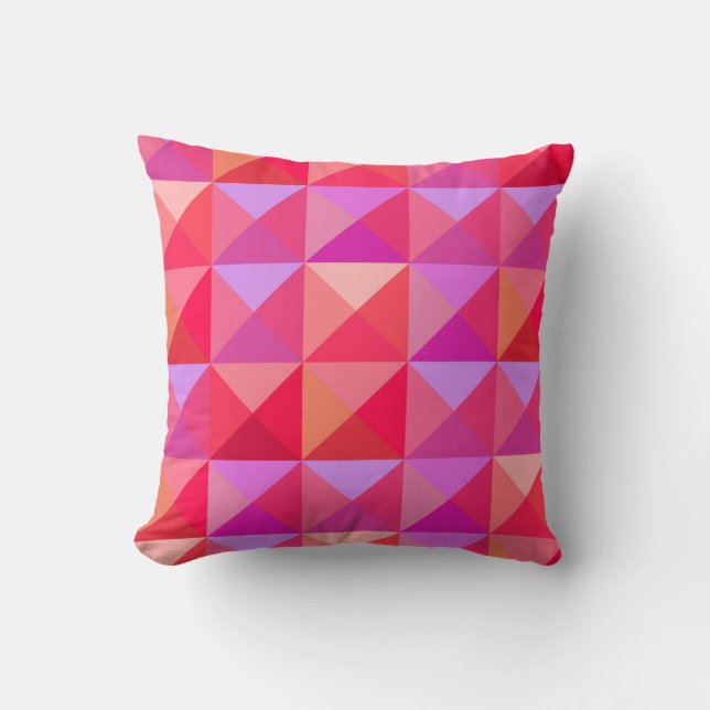 Geometric  Retro Pink Cushion (Front)