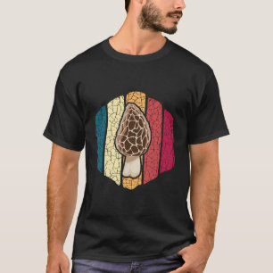Geometric Retro Style Morel Mushroom Foraging Myco T-Shirt