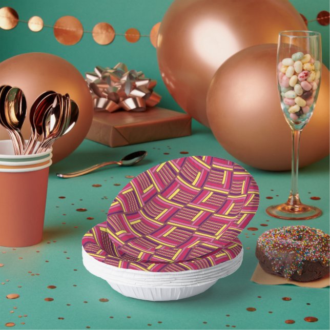 Geometric Retro Style Paper Plate (Multi)
