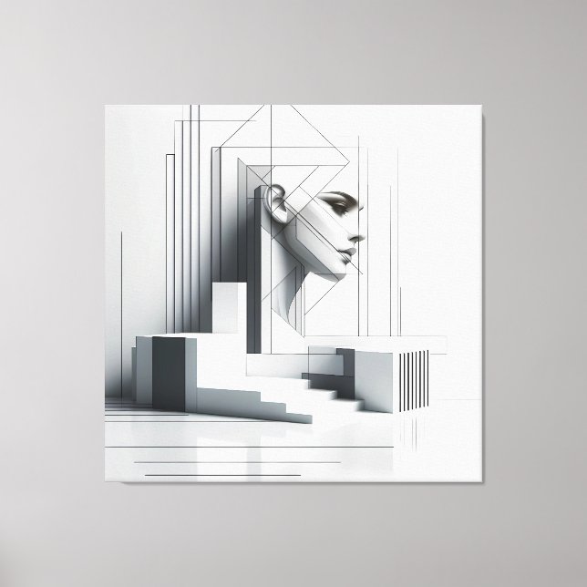 Geometric Rising Profile Canvas Print (Front)