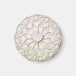Geometric Rose Gold LOVE Heart Pattern Magnet