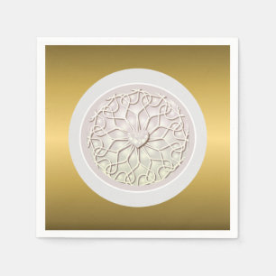 Geometric Rose Gold LOVE Heart Pattern Napkin