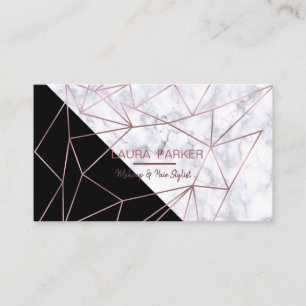 Geometric Rose Gold Marble Professional Construct Business Card