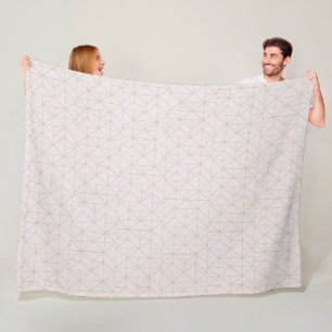 Geometric Rose Gold Pattern Fleece Blanket