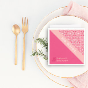 Geometric Roses Red Wedding Napkins