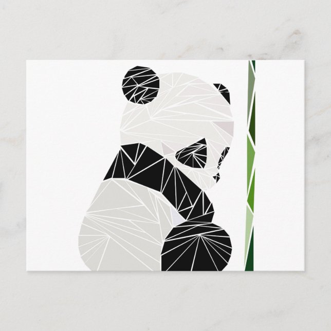 Geometric sad panda postcard (Front)