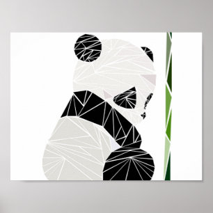 Geometric sad panda poster