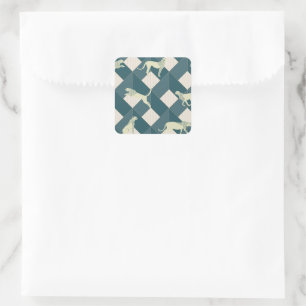 Geometric Safari Wild Leopard Animal Square Sticker