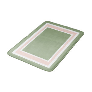 Geometric Sage Green and Pink Bath Mat