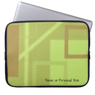 Geometric Sage Olive Green Art Laptop Personal Laptop Sleeve