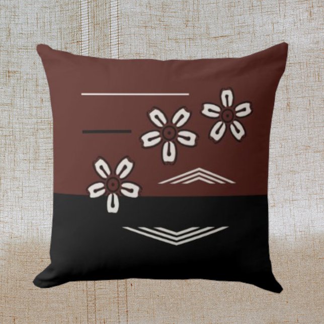 Geometric Sakura Cherry Blossom Throw Pillow (Creator Uploaded)