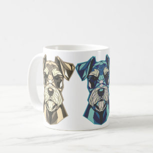 Geometric Schnauzer Art Coffee Mug