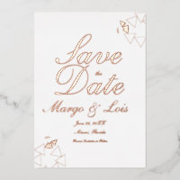 Geometric Script Save the Date Pressed