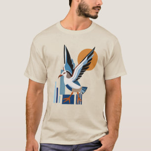 Geometric Seagull Ocean Bird T-Shirt