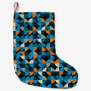 Geometric seamless mosaic tiles pattern, backgroun small christmas stocking