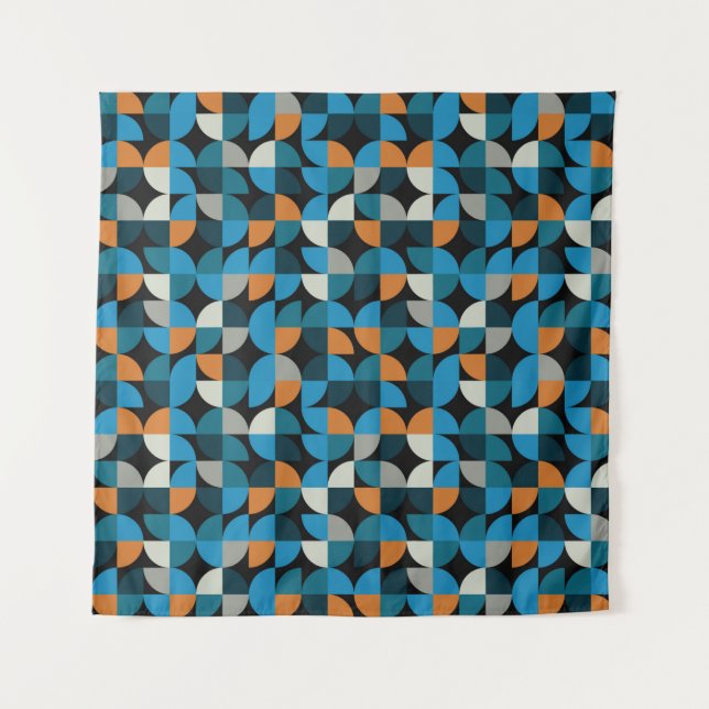 Geometric seamless mosaic tiles pattern, backgroun tapestry (Front)