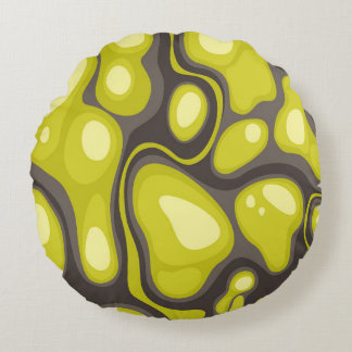 Geometric seamless pattern from spots. Abstract ca Round Cushion