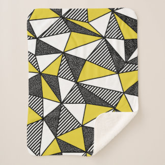 Geometric seamless pattern in retro style sherpa blanket
