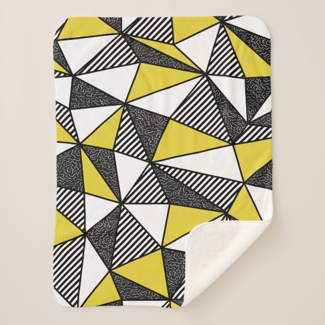 Geometric seamless pattern in retro style sherpa blanket (Front)