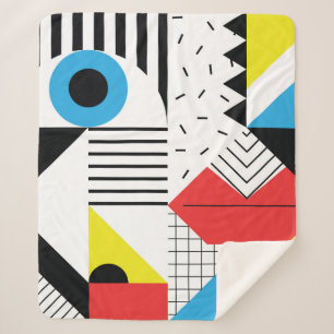 Geometric seamless pattern with abstract shapes sherpa blanket