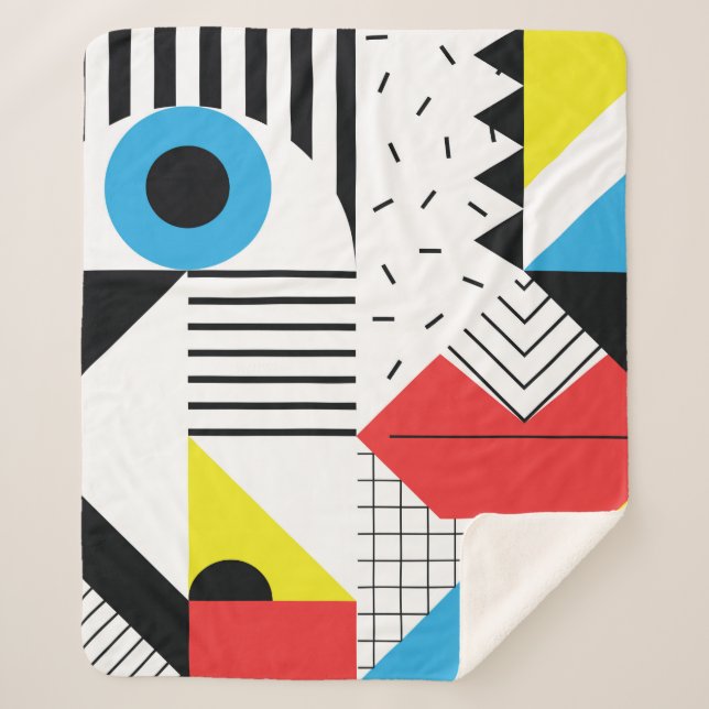 Geometric seamless pattern with abstract shapes sherpa blanket (Front)