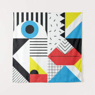 Geometric seamless pattern with abstract shapes tapestry