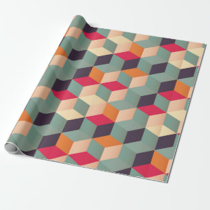 Geometric seamless pattern with colorful squares i wrapping paper