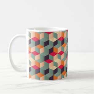 Geometric seamless pattern with colourful squares coffee mug
