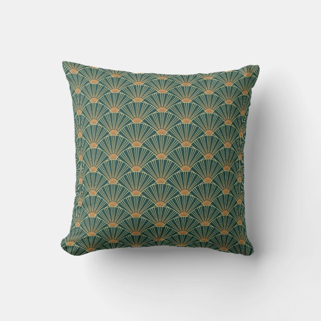 Geometric seamless pattern with golden lines. Gree Cushion (Front)