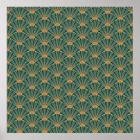 Geometric seamless pattern with golden lines. Gree