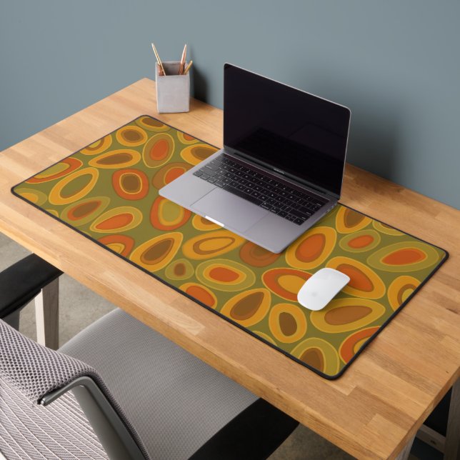 Geometric Seed Pod - 70s Botanical Modern Desk Mat (Office 2)