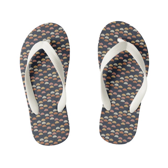 Geometric Semi Circle Pattern Kid's Jandals (Footbed)