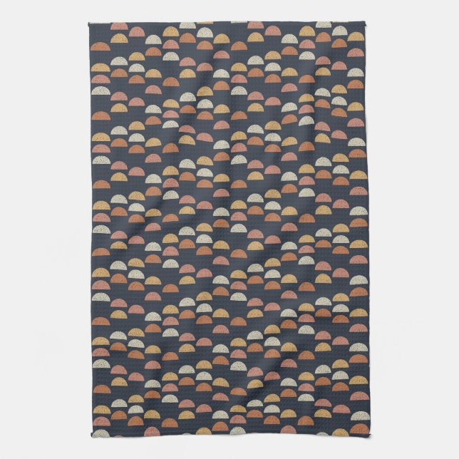 Geometric Semi Circle Pattern Tea Towel (Vertical)