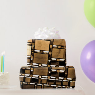 Geometric Sepia Mirrors Wrapping Paper