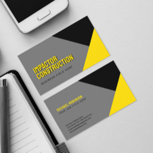 Geometric Shape Black Yellow Sans Serif Business Card