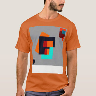 Geometric Shape Design With Blue and Orange T-Shirt