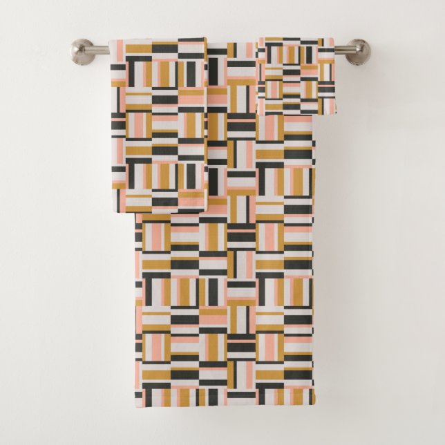 Geometric Shape Pattern Bath Towel Set (Insitu)