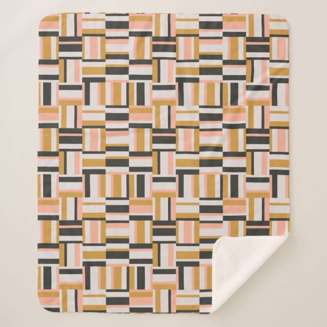 Geometric Shape Pattern Sherpa Blanket (Front)