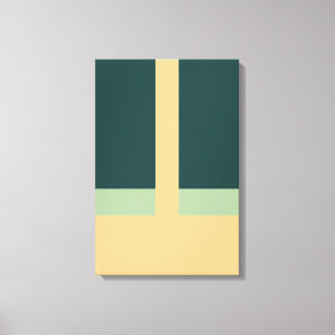 Geometric Shapes Abstract Art Green Apricot Colors Canvas Print