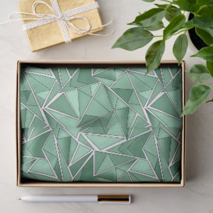 Geometric shapes abstract green pattern  tissue paper
