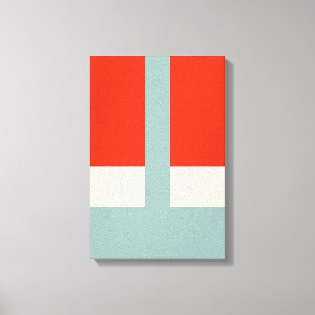 Geometric Shapes Abstract Red Gray Canvas Print (Front)