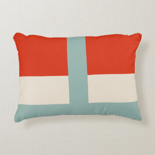 Geometric Shapes Abstract Red Gray Decorative Cushion