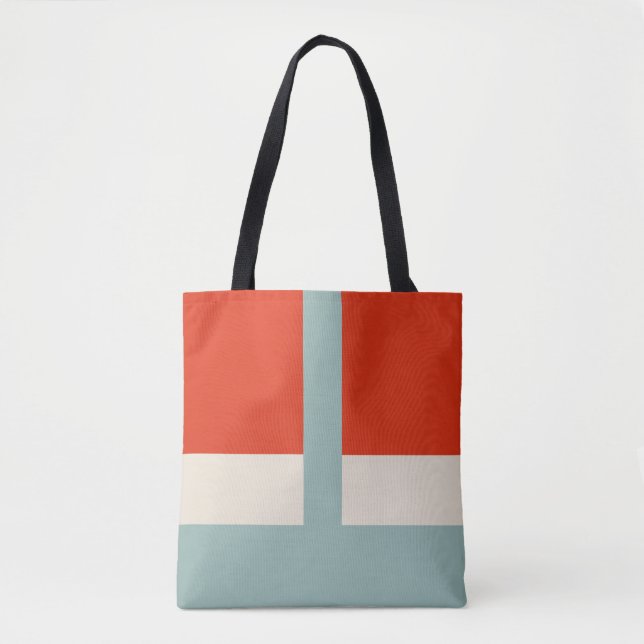 Geometric Shapes Abstract Red Gray Tote Bag (Front)