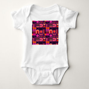 Geometric Shapes Abstract Seamless Pattern. Baby Bodysuit