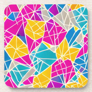 Geometric Shapes and Lines in Vibrant Color Coaster