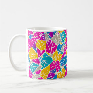 Geometric Shapes and Lines in Vibrant Colour Coffee Mug
