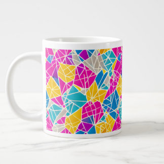 Geometric Shapes and Lines in Vibrant Colour Large Coffee Mug
