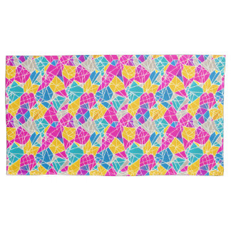 Geometric Shapes and Lines in Vibrant Colour Pillowcase