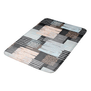 Geometric shapes and stripes bath mat